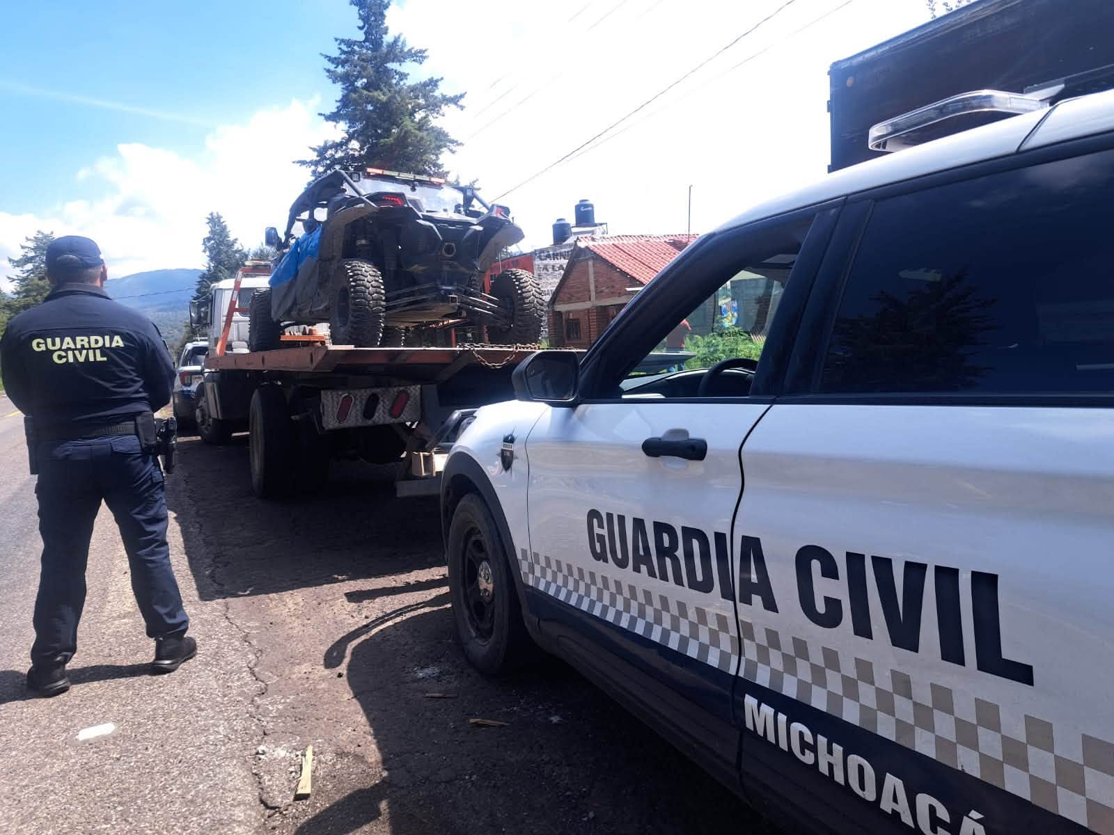 Detienen en la carretera Morelia–Quiroga a un hombre que trasladaba un RZR con reporte de robo
